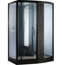 Душевая кабина Orans SR-89102RS черная, с хамамом и сиденьем