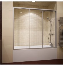 Шторка на ванну GuteWetter Practic Part GV-403A левая 176-180 см стекло бесцветное, профиль матовый хром