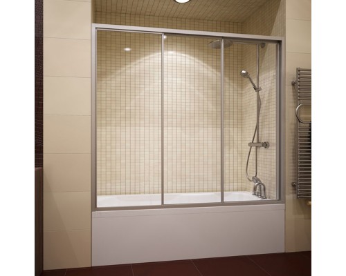 Шторка на ванну GuteWetter Practic Part GV-403A левая 176-180 см стекло бесцветное, профиль матовый хром