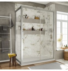 Душевой уголок STWORKI Эстерсунд 120x90 см профиль хром матовый, прозрачное стекло, с поддоном