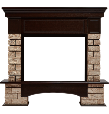 Портал Firelight Forte Wood 25 камень коричневый, шпон темный дуб