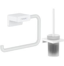 Набор Hansgrohe AddStoris Держатель туалетной бумаги 41771700 + Ершик 41752700 матовый белый