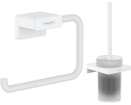 Набор Hansgrohe AddStoris Держатель туалетной бумаги 41771700 + Ершик 41752700 матовый белый