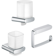 Набор Keuco Elegance new Дозатор Elegance new 11652 хром + Стакан Elegance new 11650 019000 хром + Держатель туалетной бумаги Elegance new 11662 010000