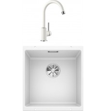 Комплект  Мойка кухонная Blanco Subline 400-U белая + Смеситель Blanco Mida Silgranit 524204 для кухонной мойки