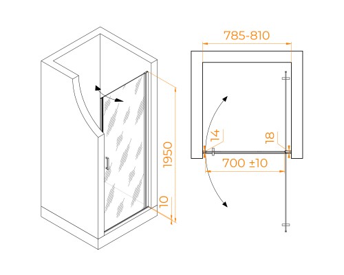 Душевая дверь RGW LE-003Gr 800