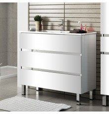Тумба с раковиной Sanvit Кубэ -3 60 белый глянец