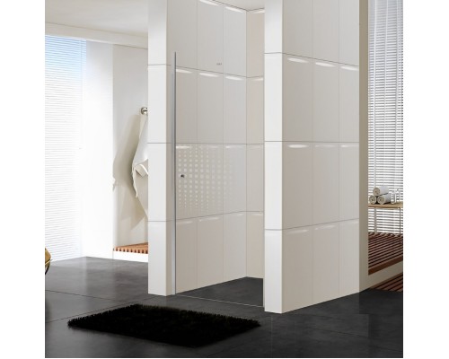 Душевая дверь в нишу Parly DE80 80x185, профиль хром, стекло прозрачное с рисунком