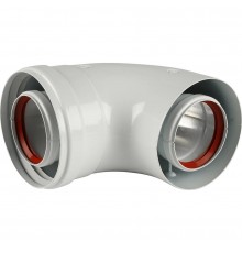 Отвод Baxi KHG (New) DN 60/100 коаксиальный 90 (для котла) KHG71410141- (KHG71410141-)