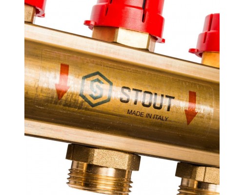 Распределительный коллектор из латуни с расходомерами STOUT 9 выходов (SMB 0473 000009) Распределительный коллектор из латуни с расходомерами STOUT 9 выходов (SMB 0473 000009)