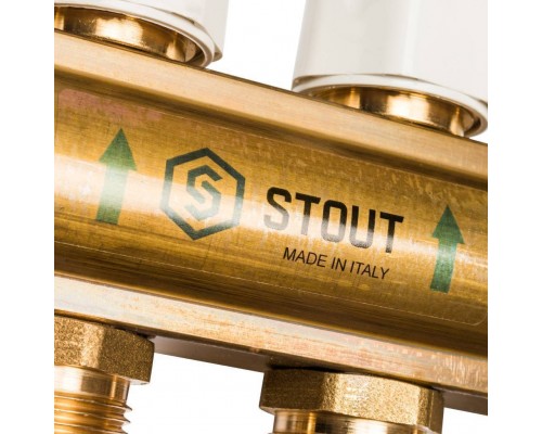 Распределительный коллектор из латуни с расходомерами STOUT 10 выходов (SMB 0473 000010)