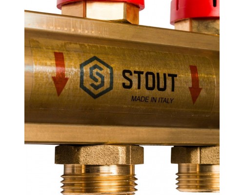 Распределительный коллектор из латуни с расходомерами STOUT 11 выходов (SMB 0473 000011) Распределительный коллектор из латуни с расходомерами STOUT 11 выходов (SMB 0473 000011)