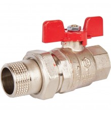 Кран шаровой полнопроходной с американкой STOUT ВР/НР, ручка бабочка 1 (EPDM) (SVB-1007-000025)