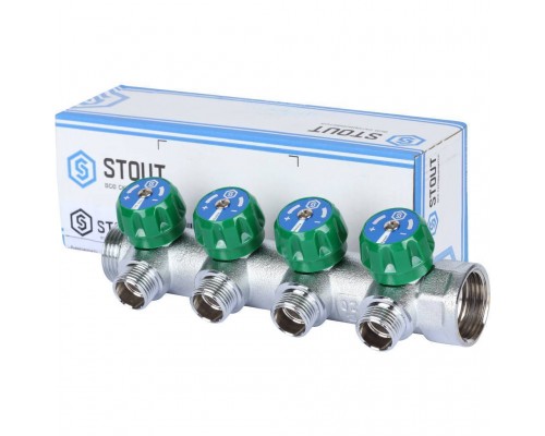 Коллектор регулирующий STOUT 1, 4 отвода 1/2 SMB-6850-011204 (SMB-6850-011204)