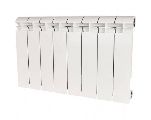 Радиатор биметаллический STOUT ALPHA 350 8 секций боковое подключение (белый RAL 9016) SRB-2310-035008 (SRB-2310-035008)