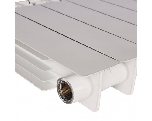 Радиатор биметаллический STOUT ALPHA 350 8 секций боковое подключение (белый RAL 9016) SRB-2310-035008 (SRB-2310-035008)