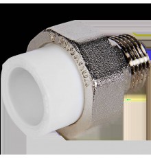 Муфта комбинированная Pro Aqua d=20-1/2 PP-R разъемная (американка) НР Белая (PA21008)
