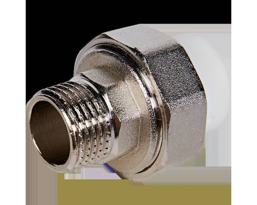 Муфта комбинированная Pro Aqua d=20-1/2 PP-R разъемная (американка) НР Белая (PA21008)