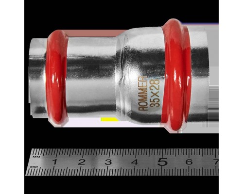 Муфта ROMMER переходная, 35х28, из нержавеющей стали прессовой (RSS-0018-003528) Муфта ROMMER переходная, 35х28, из нержавеющей стали прессовой (RSS-0018-003528)