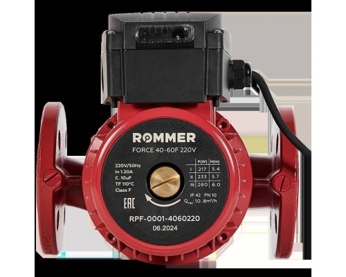 Насос циркуляционный фланцевый ROMMER PRF трехскоростной 40-60F 220V RPF-0001-4060220 (RPF-0001-4060220) Насос циркуляционный фланцевый ROMMER PRF трехскоростной 40-60F 220V RPF-0001-4060220 (RPF-0001-4060220)