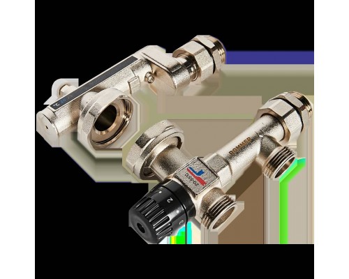 Насосно-смесительный узел ROMMER с термостатическим клапаном 20-55°C, без насоса (RDG-0120-005010)