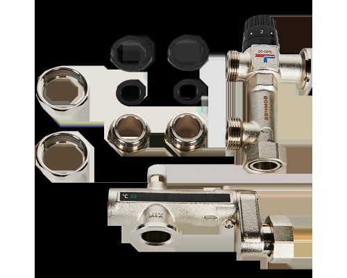 Насосно-смесительный узел ROMMER с термостатическим клапаном 20-55°C, без насоса (RDG-0120-005010)