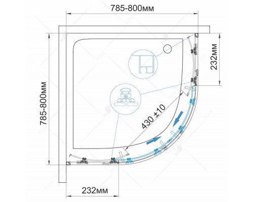 Душевой уголок RGW CL-53 800x800 Душевой уголок RGW CL-53 800x800