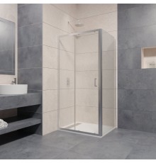 Душевой уголок RGW Passage PA-14+110 см (158-162)x110x195 профиль хром, стекло прозрачное