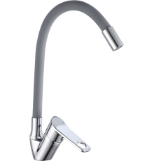 Смеситель для кухни РМС SL137GY 016F хром, серый, с гибким изливом