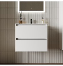 Тумба с раковиной Sancos Cento 60 см белый глянец