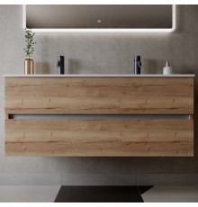 Тумба с раковиной Sancos Urban 120 см двойная, дуб галифакс натуральный