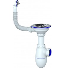Сифон для мойки Unicorn В411 с круглым переливом
