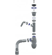 Сифон для мойки Unicorn В320V с отводом для стиральной машины