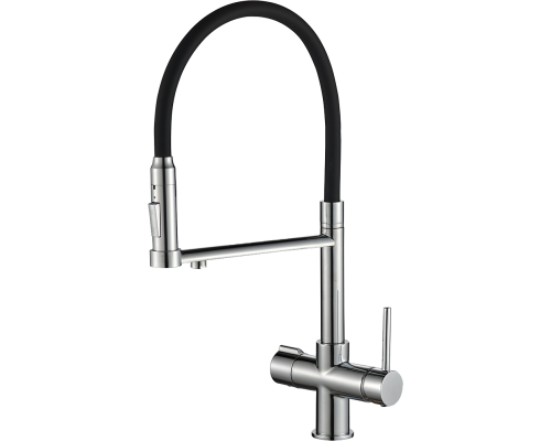 Смеситель для кухни Steel Hammer SH 2003 CR хром, с гибким изливом