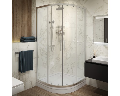 Душевой уголок STWORKI Хельсинки 100x100 см профиль хром матовый