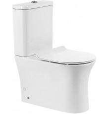 Унитаз-компакт BelBagno Ancona BB1224CPR-P безободковый, с микролифтом, бачок BB1224T