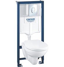Комплект Grohe Solido 39400000 подвесной унитаз + инсталляция + кнопка