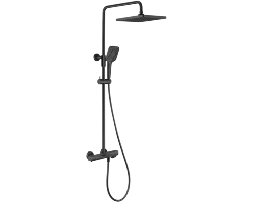 Душевая стойка Vincea Next VSFS-1N1TMB с термостатом, черная матовая