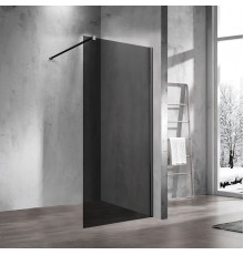 Душевая перегородка Vincea Walk-in VSW-1H120CGB 120 см, профиль матовый чёрный, стекло тонированное