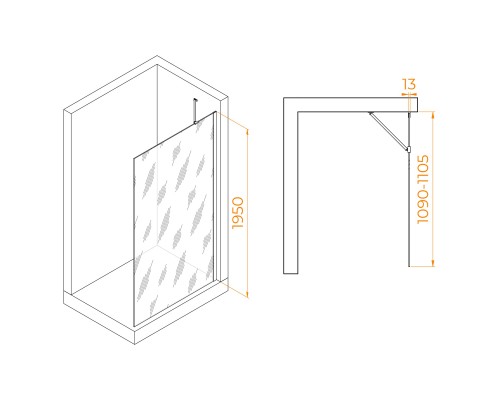Душевая перегородка RGW WA-110W 1100 Душевая перегородка RGW WA-110W 1100