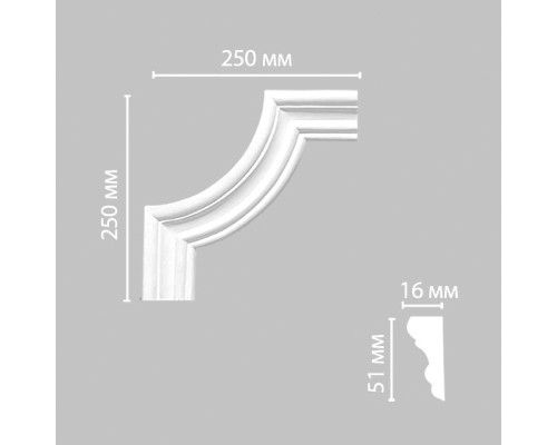 Угол DECOMASTER 97164-2 (250*250*16мм)