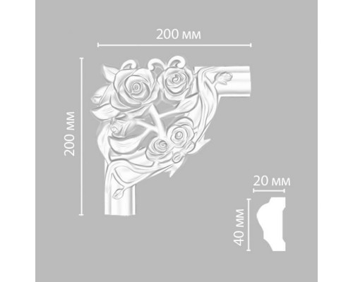 Угол DECOMASTER DP-304D (200*200*20мм)