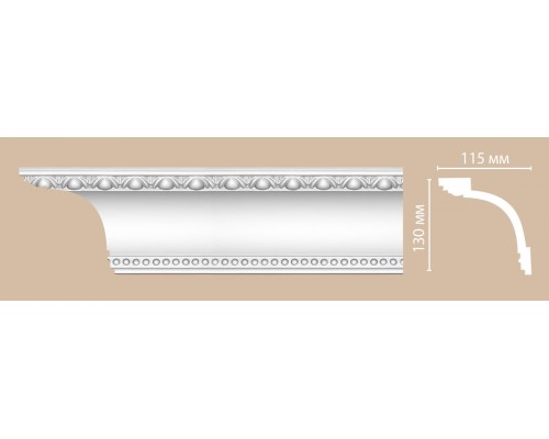 Плинтус потолочный с рисунком DECOMASTER DT-88107F гибкий (130*115*2400мм)