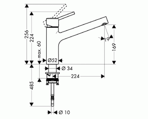 Hansgrohe Talis S, Смеситель для кухни, Цвет: хром. 32851000