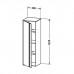 Duravit Ketho Шкаф высокий 40х36х132см., 1 дверца петли справа, 2 стеклянные полки, 1 деревянная полка, подвесной, цвет: белый глянцевый. KT1257R2222