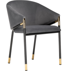 Стул Woodville Molton gray, ножки black, gold