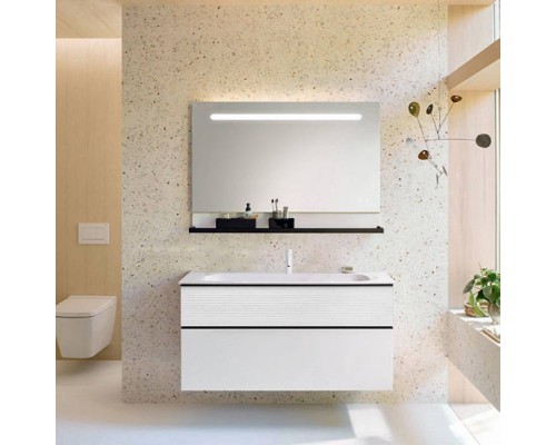 Burgbad Fiumo Комплект подвесной мебели 122х49х61см, с раковиной на 1 отв., ручки черные матовые, цвет: белый матовый. SFXN122F3956FOT2G0200C0001*1