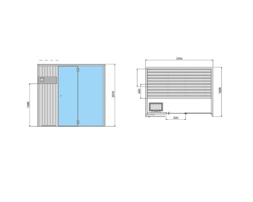 Effegibi Idea Сауна 210х160х201см, пристенная, цвет: канадский хемлок. SA 65 60 0001 Effegibi Idea Сауна 210х160х201см, пристенная, цвет: канадский хемлок. SA 65 60 0001