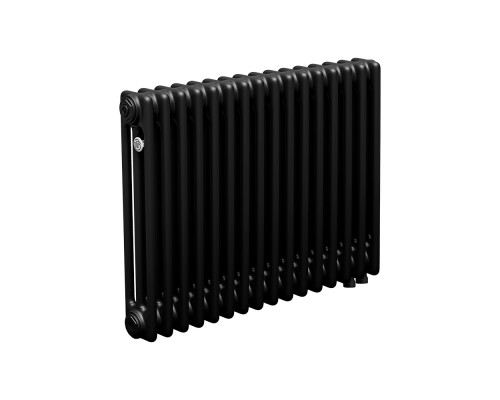 Трубчатый радиатор ТЕПЛОФОРТ ТР3057 ТВ, 16 секций, нижнее подключение ½”, черный мат 200153