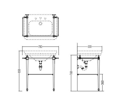 DevonDevon Etoile Консоль 78х53см, напольная, с раковиной с 1 отв., цвет: хром. IBLG1FET, DEETOILECR DevonDevon Etoile Консоль 78х53см, напольная, с раковиной с 1 отв., цвет: хром. IBLG1FET, DEETOILECR